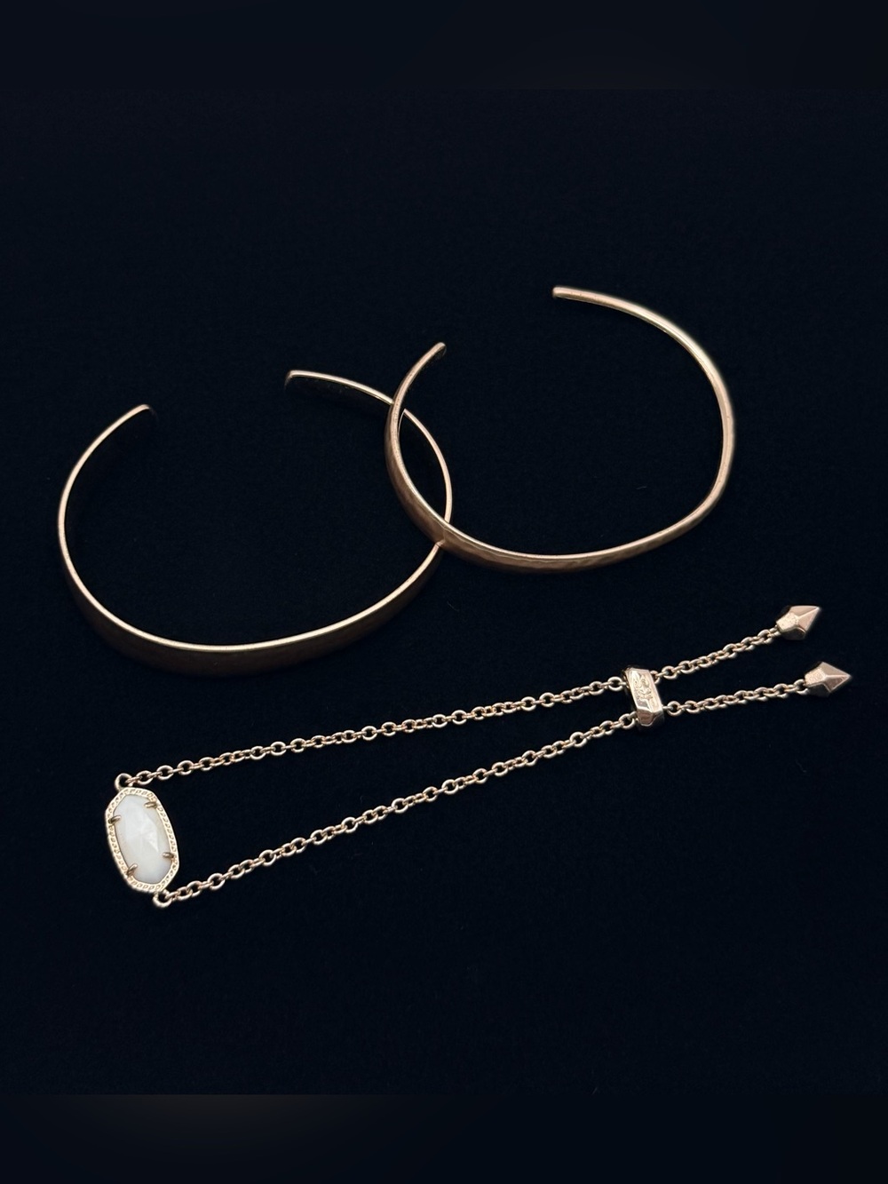 Kendra Scott Rose Gold Tone Bracelet Bundle Cuffs Layering Set